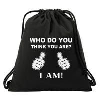 Who Do You Think You Are I Am Viral Funny Bowling Meme Drawstring Bag
