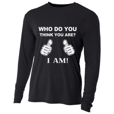 Who Do You Think You Are I Am Viral Funny Bowling Meme Cooling Performance Long Sleeve Crew