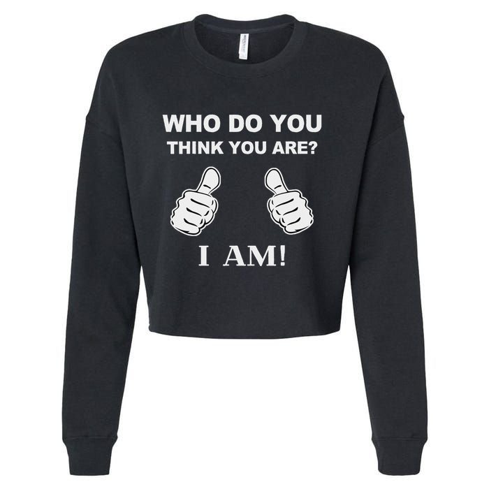 Who Do You Think You Are I Am Viral Funny Bowling Meme Cropped Pullover Crew
