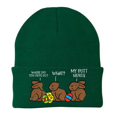 Where Did You Guys Go Chocolate Bunny Knit Cap Winter Beanie