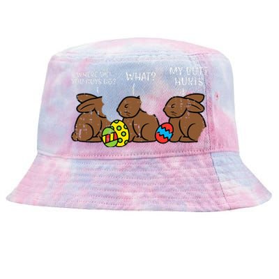 Where Did You Guys Go Chocolate Bunny Tie-Dyed Bucket Hat