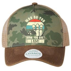 Who Do You Think You Are I Am Funny Ten Pins Bowling Players Legacy Tie Dye Trucker Hat