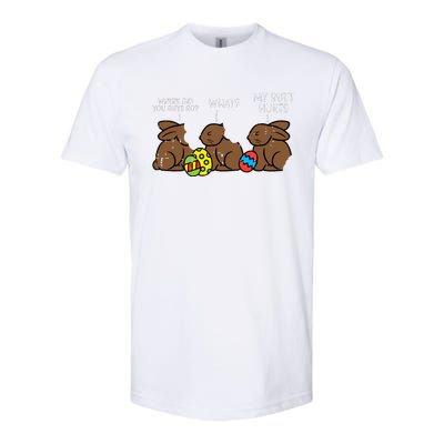 Where Did You Guys Go Chocolate Bunny Funny Easter Softstyle® CVC T-Shirt