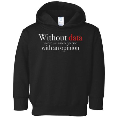 Without Data You're Just Another Person With An Opinion Toddler Hoodie