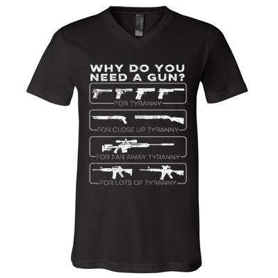 Why Do You Need A Gun For Tyranny V-Neck T-Shirt
