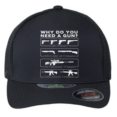 why do you need a gun for tyranny Flexfit Unipanel Trucker Cap
