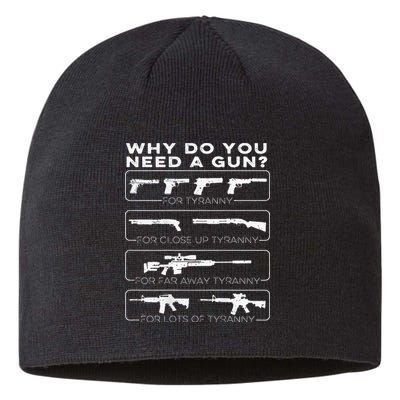 why do you need a gun for tyranny Sustainable Beanie