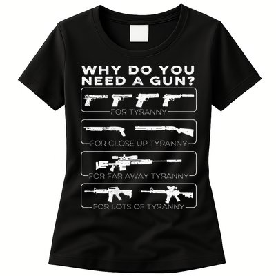 why do you need a gun for tyranny Womens T-Shirt