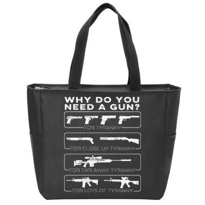 why do you need a gun for tyranny Zip Tote Bag