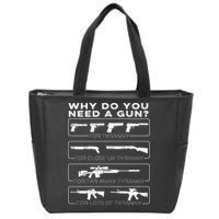 why do you need a gun for tyranny Zip Tote Bag