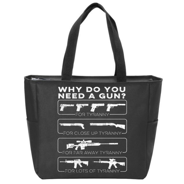 why do you need a gun for tyranny Zip Tote Bag
