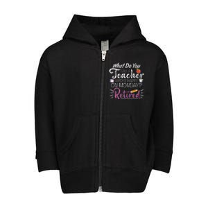 What Do You Call A Teacher Who Is Happy On Monday Retired Toddler Zip Fleece Hoodie