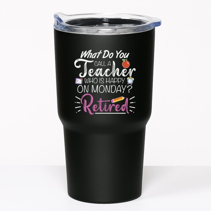 What Do You Call A Teacher Who Is Happy On Monday Retired Tumbler