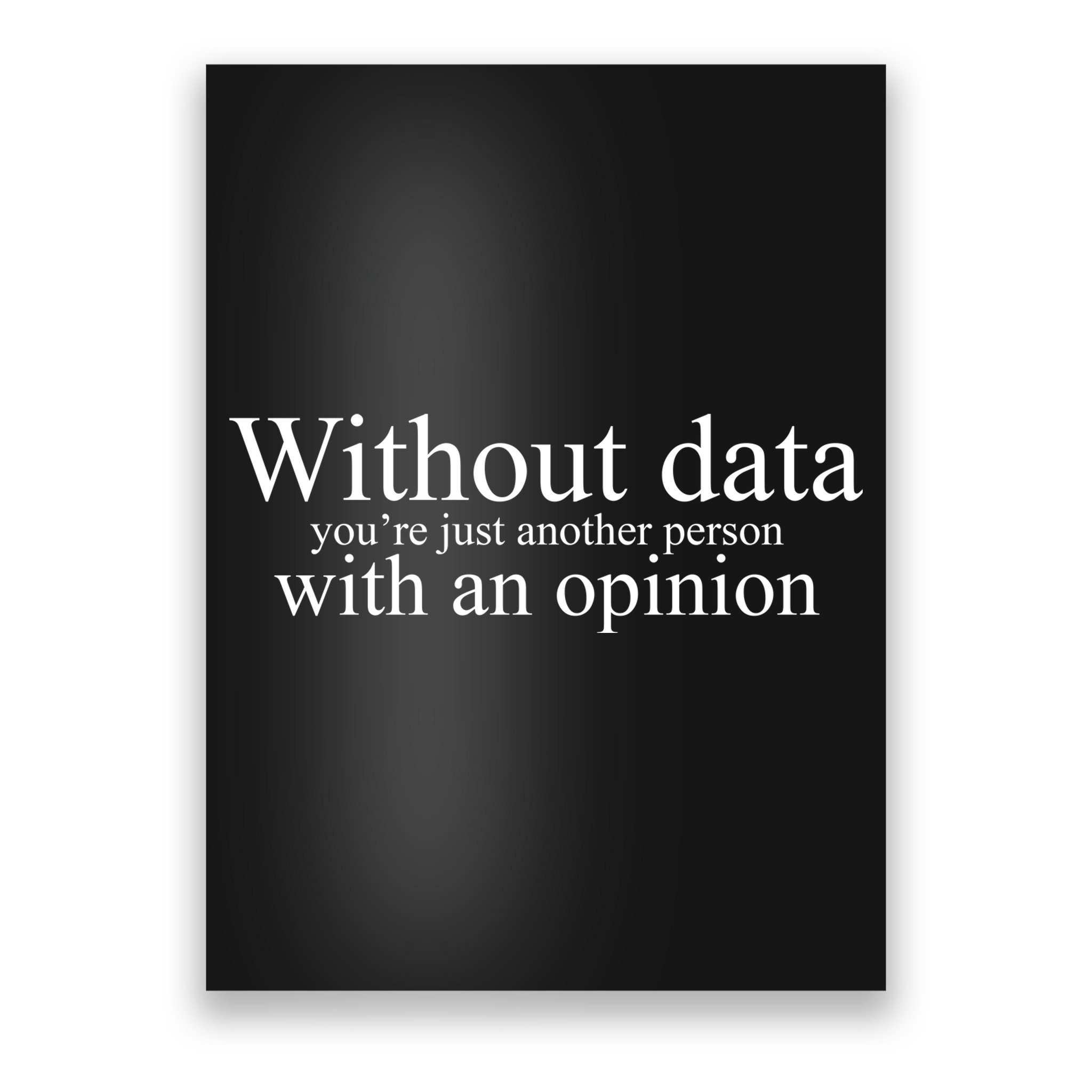 Without Data Youre Just Another Person With An Opinion Poster