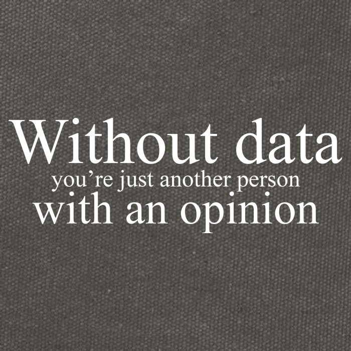 Without Data Youre Just Another Person With An Opinion Cotton Canvas Backpack