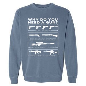 Why Do You Need A Gun For Tyranny Cute Gift Garment-Dyed Sweatshirt