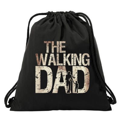 Walking Dad Zombie Man And Fathers Day Apocalypse Drawstring Bag