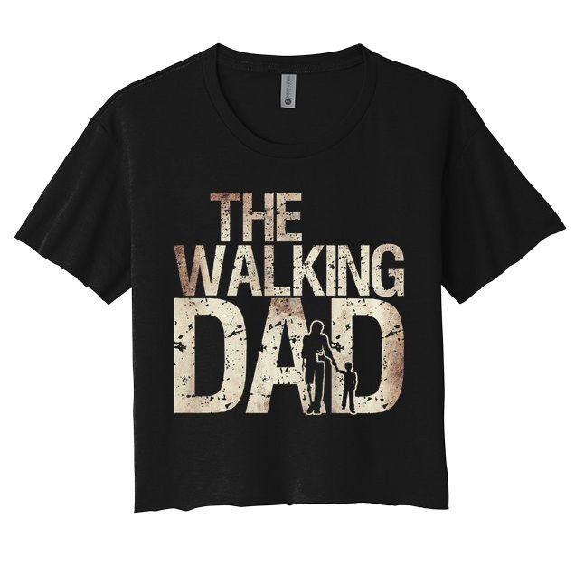 Walking Dad Zombie Man And Fathers Day Apocalypse Crop Top