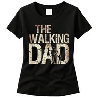 Walking Dad Zombie Man And Fathers Day Apocalypse Womens T-Shirt