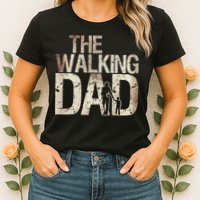 Walking Dad Zombie Man And Fathers Day Apocalypse Womens T-Shirt
