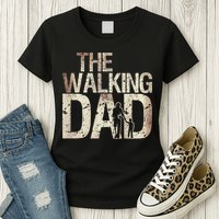 Walking Dad Zombie Man And Fathers Day Apocalypse Womens T-Shirt