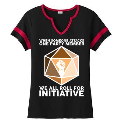 We All Roll For Initiative DnD Dice BLM Ladies Halftime Notch Neck Tee