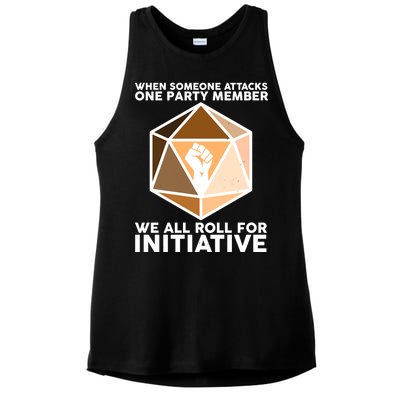 We All Roll For Initiative DnD Dice BLM Ladies PosiCharge Tri-Blend Wicking Tank