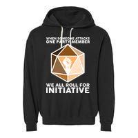 We All Roll For Initiative DnD Dice BLM Garment-Dyed Fleece Hoodie