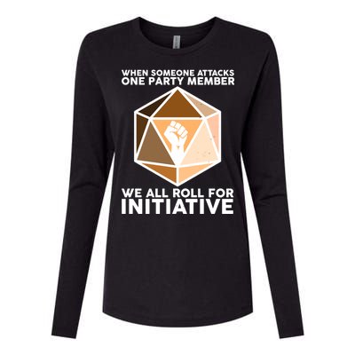 We All Roll For Initiative DnD Dice BLM Womens Cotton Relaxed Long Sleeve T-Shirt