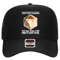 We All Roll For Initiative DnD Dice BLM High Crown Mesh Back Trucker Hat