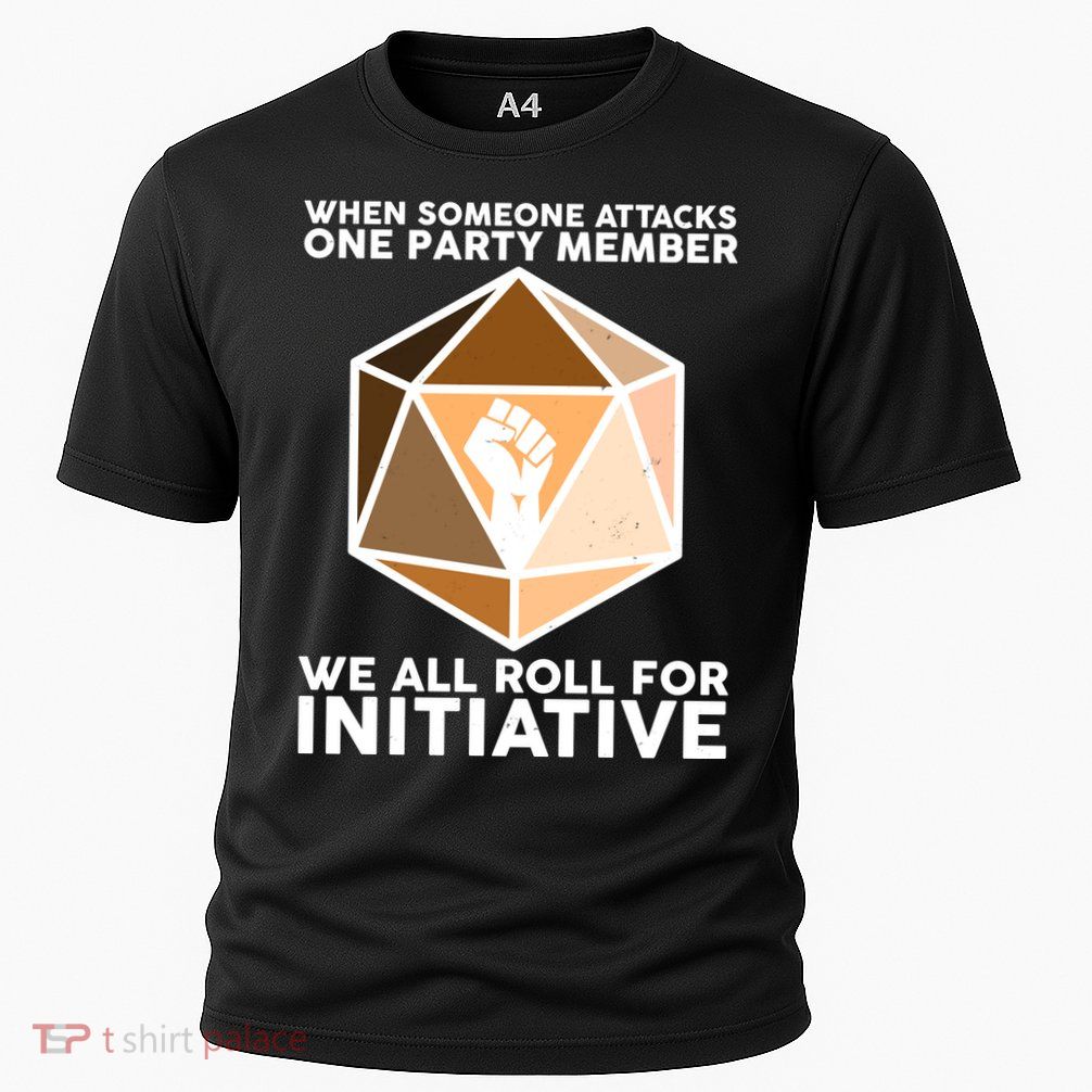 We All Roll For Initiative DnD Dice BLM Cooling Performance Crew T-Shirt