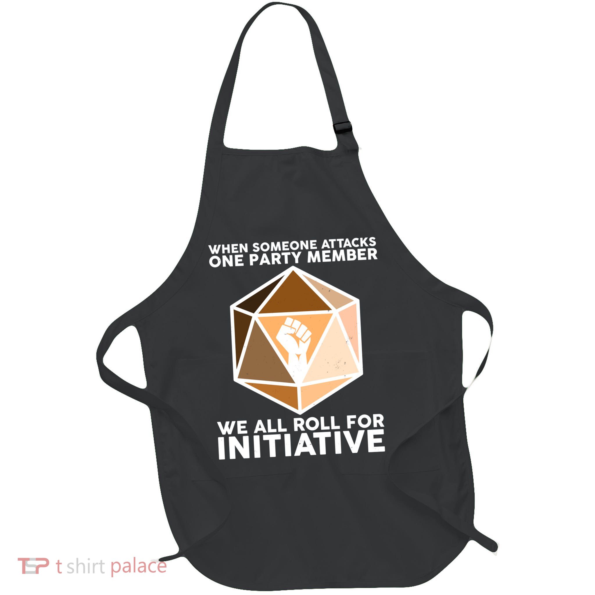 We All Roll For Initiative DnD Dice BLM Full-Length Apron With Pockets