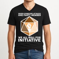 We All Roll For Initiative DnD Dice BLM V-Neck T-Shirt