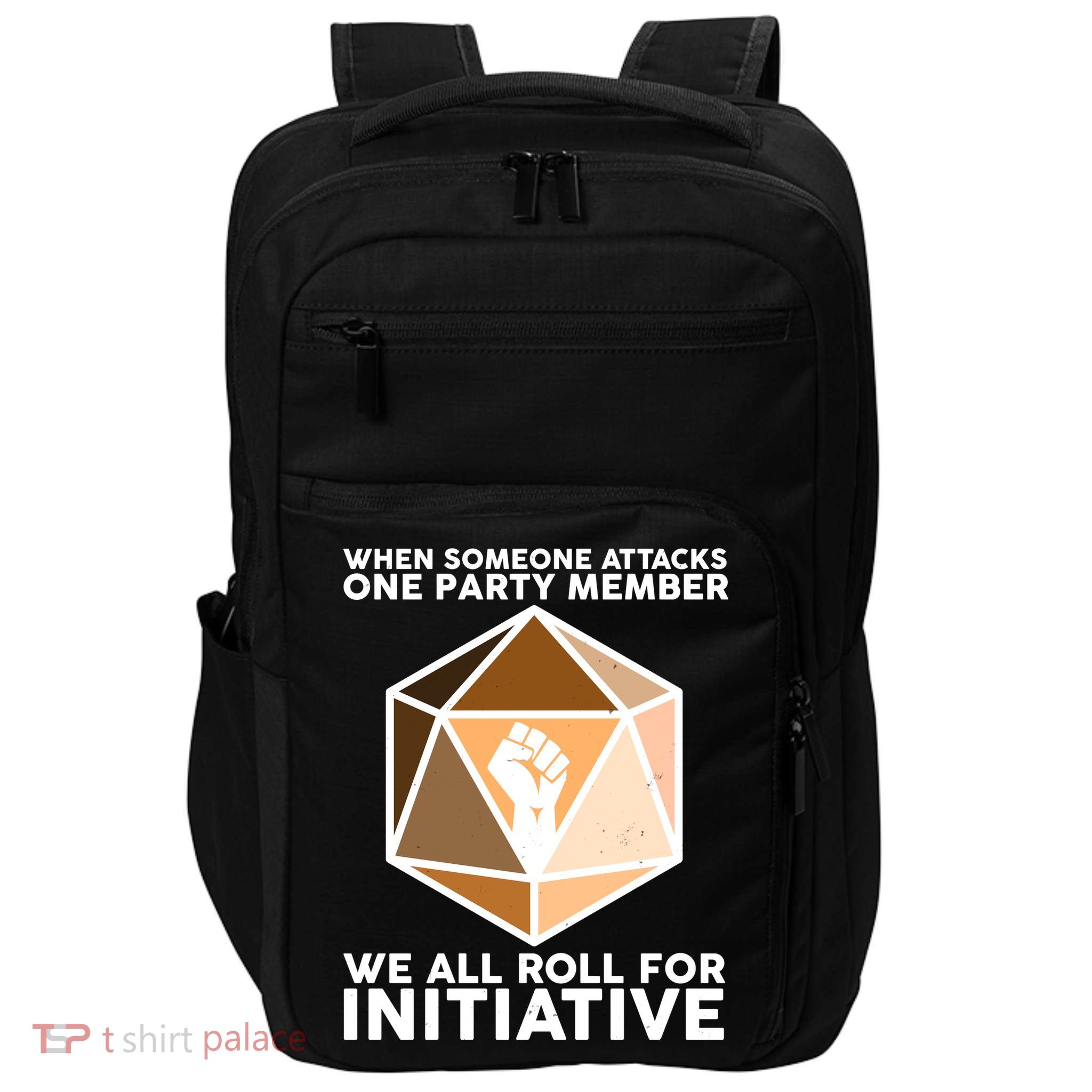 We All Roll For Initiative DnD Dice BLM Impact Tech Backpack