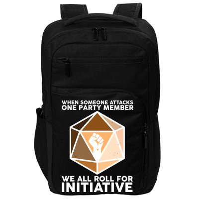 We All Roll For Initiative DnD Dice BLM Impact Tech Backpack