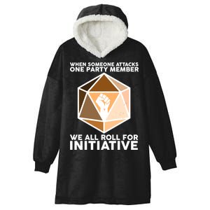 We All Roll For Initiative DnD Dice BLM Hooded Wearable Blanket