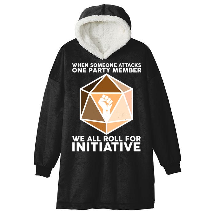 We All Roll For Initiative DnD Dice BLM Hooded Wearable Blanket