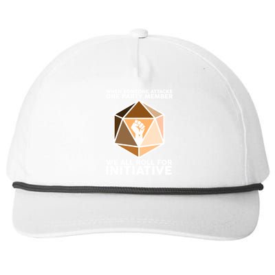 We All Roll For Initiative DnD Dice BLM Snapback Five-Panel Rope Hat