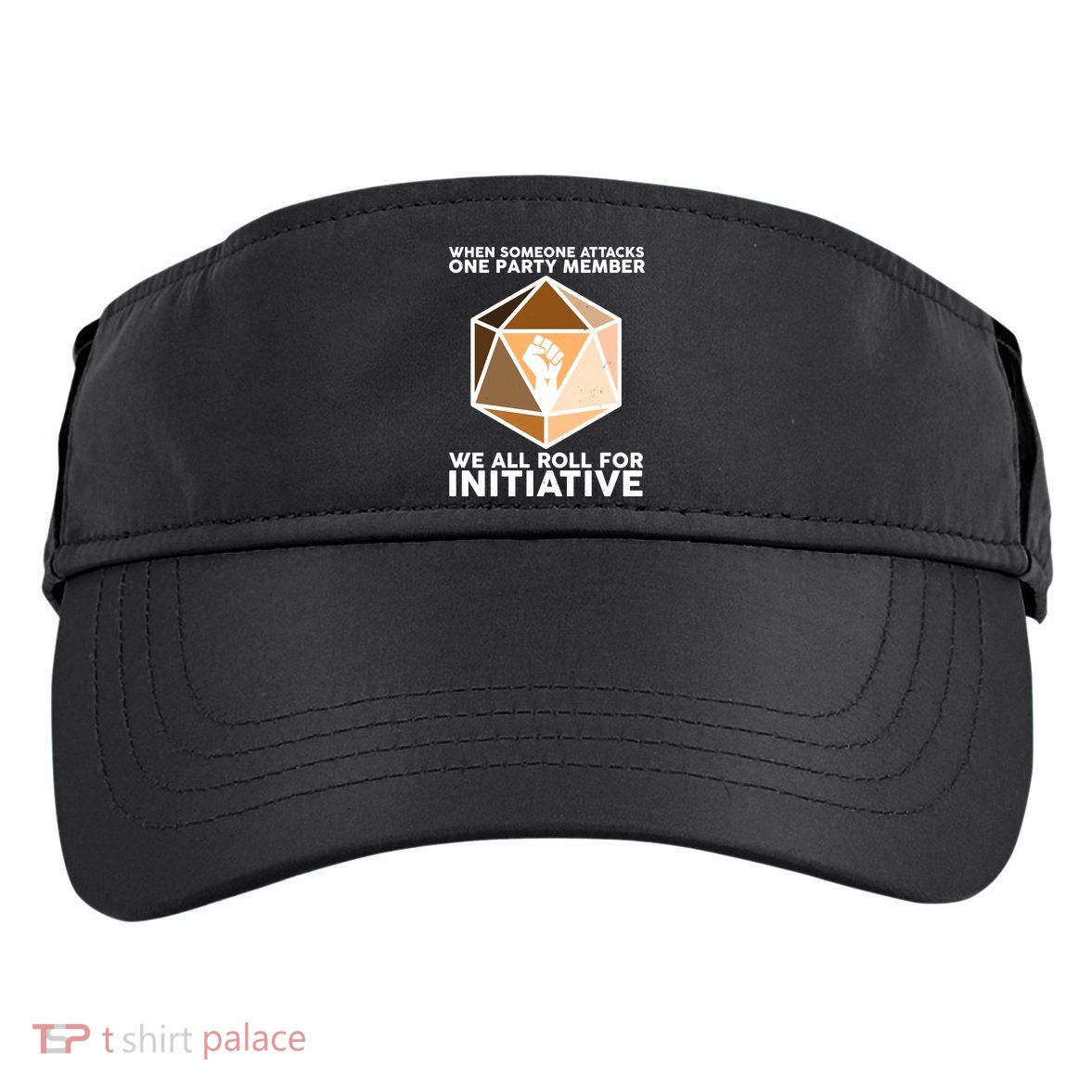 We All Roll For Initiative DnD Dice BLM Adult Drive Performance Visor
