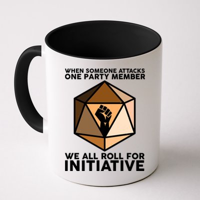 We All Roll For Initiative DnD Dice BLM Mug