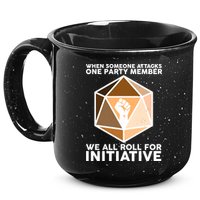 We All Roll For Initiative DnD Dice BLM 15oz Campfire Ceramic Mug