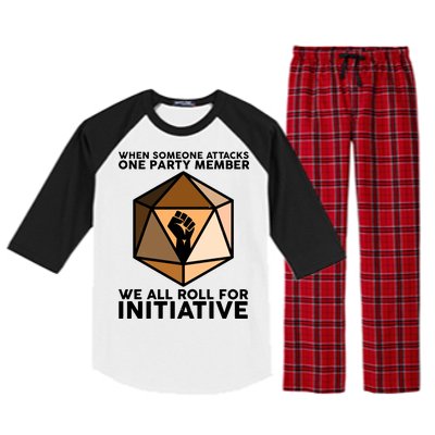 We All Roll For Initiative DnD Dice BLM Raglan Sleeve Pajama Set