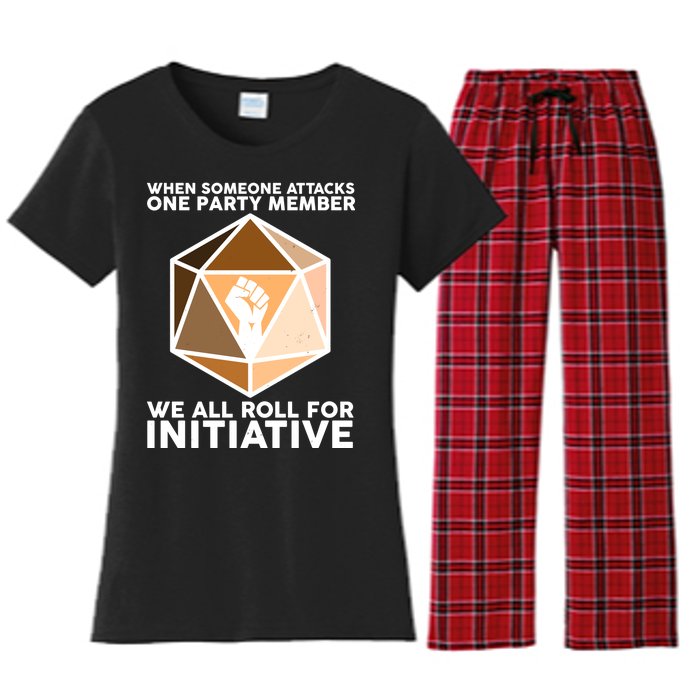 We All Roll For Initiative DnD Dice BLM Women's Flannel Pajama Set