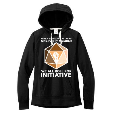 We All Roll For Initiative DnD Dice BLM Women's Fleece Hoodie