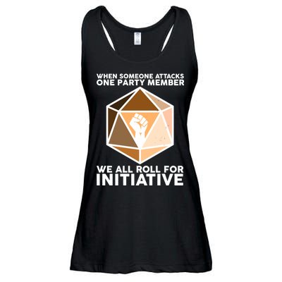 We All Roll For Initiative DnD Dice BLM Ladies Essential Flowy Tank