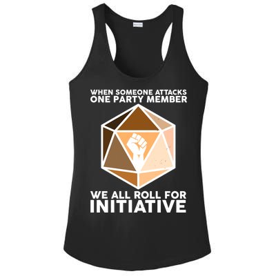 We All Roll For Initiative DnD Dice BLM Ladies PosiCharge Competitor Racerback Tank