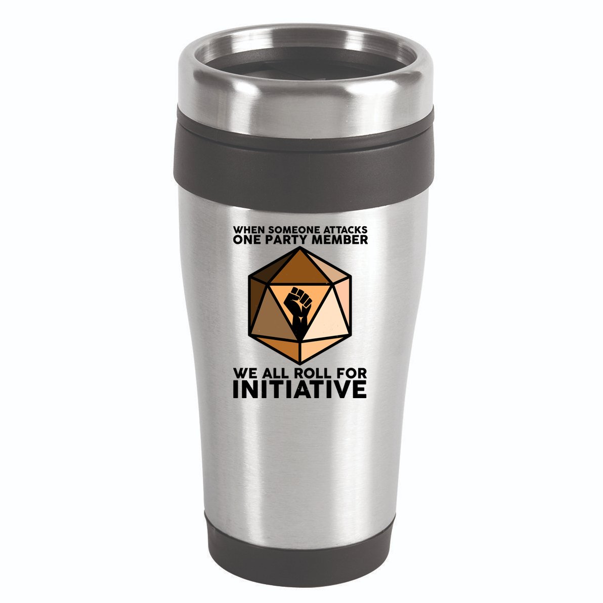 We All Roll For Initiative DnD Dice BLM 16oz Travel Tumbler