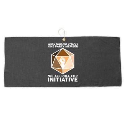 We All Roll For Initiative DnD Dice BLM Large Microfiber Waffle Golf Towel