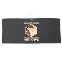 We All Roll For Initiative DnD Dice BLM Large Microfiber Waffle Golf Towel
