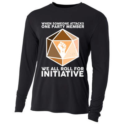 We All Roll For Initiative DnD Dice BLM Cooling Performance Long Sleeve Crew